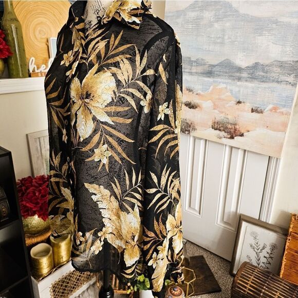 VTG Alfred Dunner Sheer Multi Floral Shirt. - Picture 9 of 14